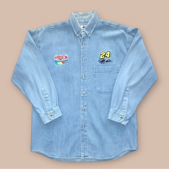 Winner's Circle Other - Vintage Jeff Gordon #24 Dupont NASCAR Denim Button Shirt XL Winner’s Circle